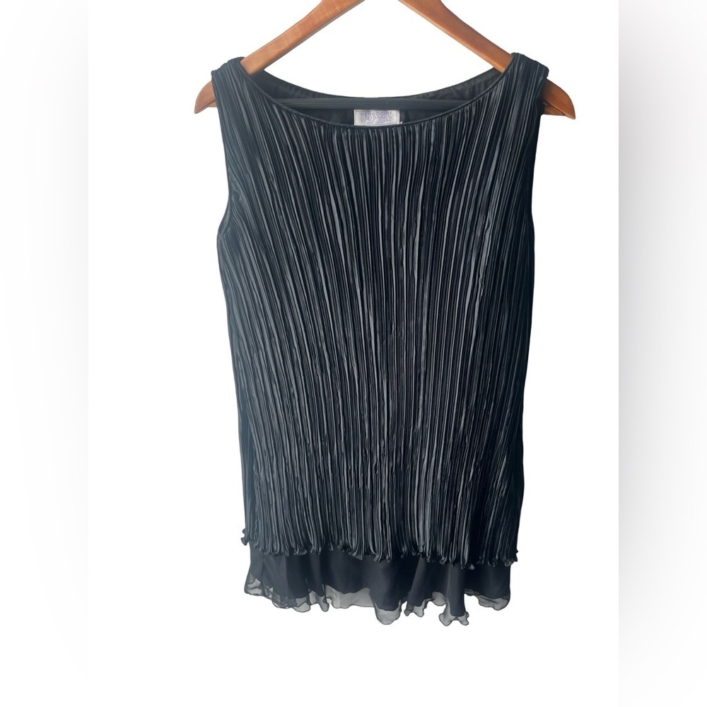 Vintage Bergdorf Goodman George F. Couture Black Pleated Mini Dress
